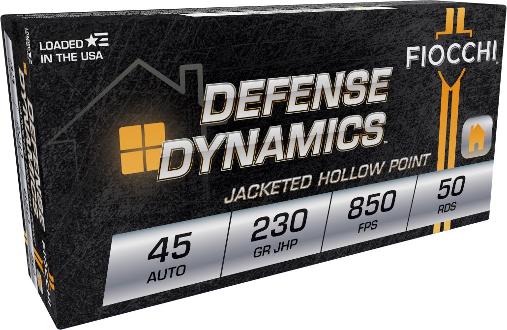 Fiocchi Ammunition 45T500 Defense Dynamics 45ACP 230gr Jacketed Hollow Poin