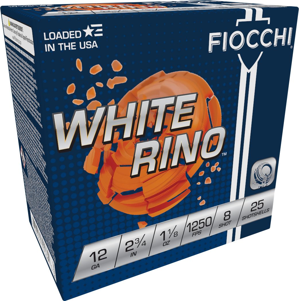 Fiocchi Ammunition 12WRNO8 Exacta Target White Rino 12 Gauge 2.75in 1 1/8oz
