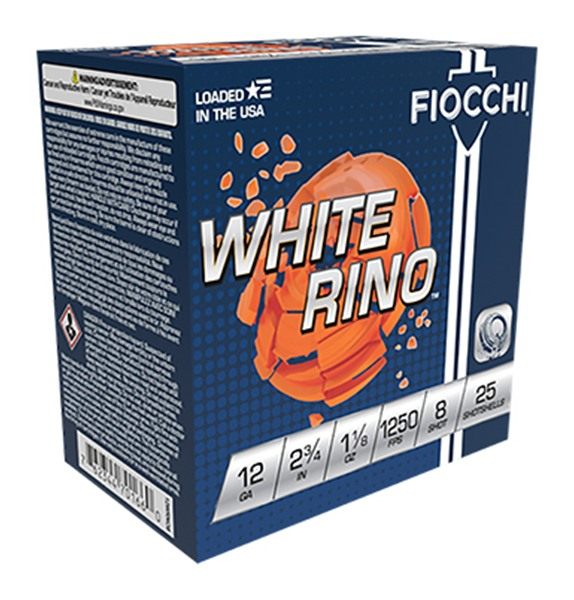 Fiocchi Ammunition 12WRNO8 Exacta Target White Rino 12 Gauge 2.75in 1 1/8oz view 2