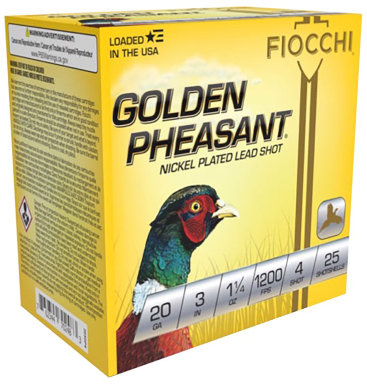 Fiocchi Ammunition 203GP4 Golden Pheasant Extrema 20 Gauge 3in 1 1/4oz 4 Sh