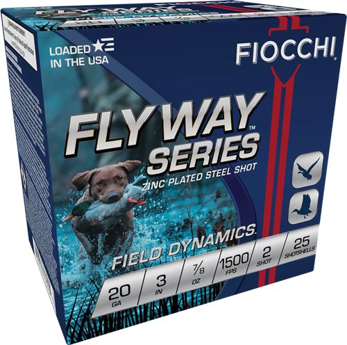 Fiocchi Flyway Steel Shotshells 20 ga 3in 7/8oz 1500 fps 2 25/ct view 2