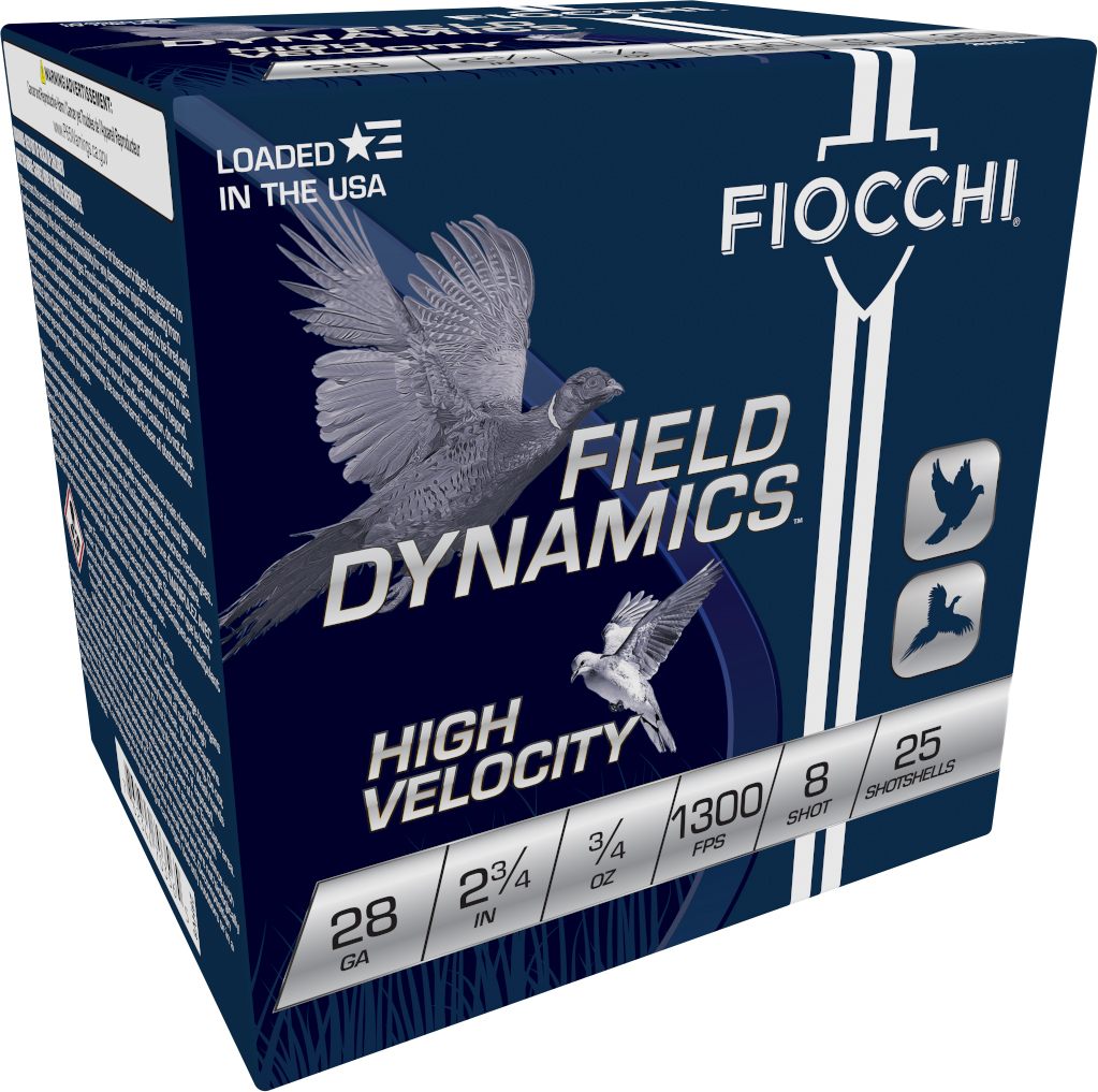 Fiocchi Ammunition 28HV8 Field Dynamics High Velocity 28 Gauge 2.75in 3/4oz