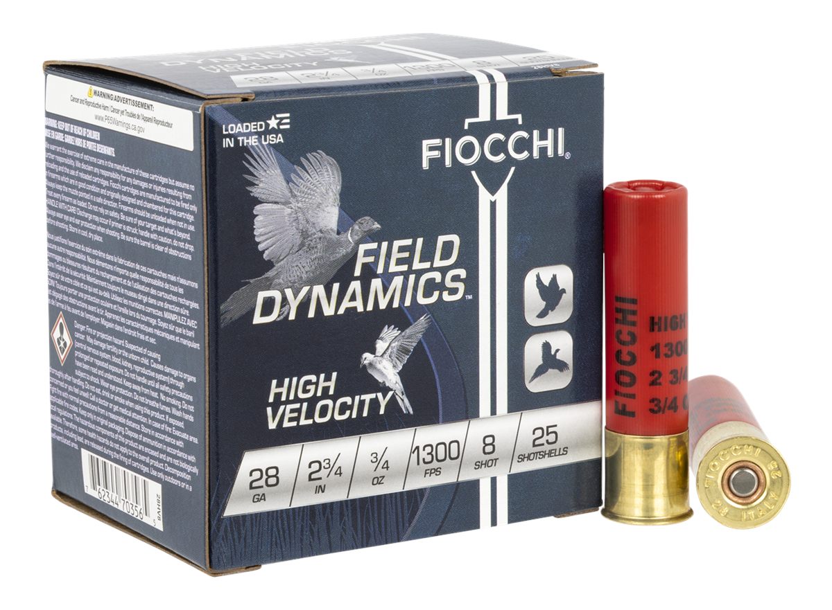 Fiocchi Ammunition 28HV8 Field Dynamics High Velocity 28 Gauge 2.75in 3/4oz view 2