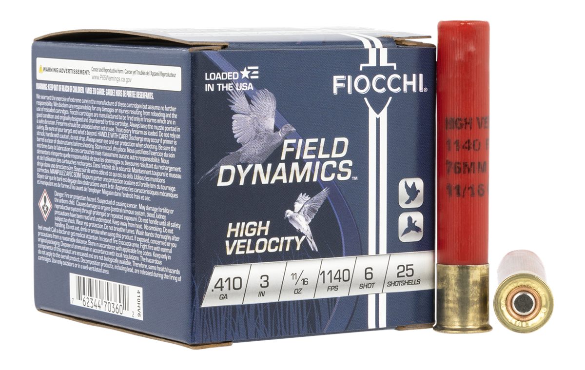 Fiocchi Ammunition 410HV6 Field Dynamics High Velocity 410 Gauge 3in 11/16o view 2