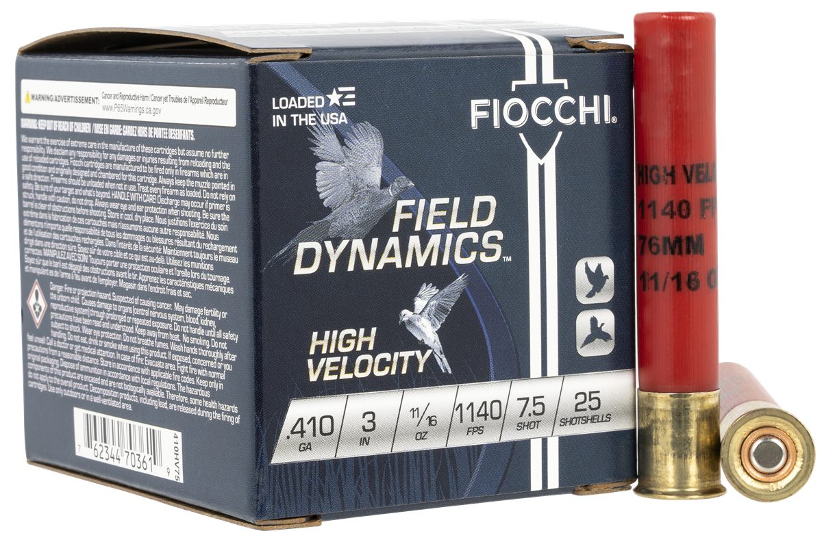 Fiocchi Ammo 410HV75 Field Dynamics High Velocity 410 Gauge 3in 11/16oz 7.5 view 2