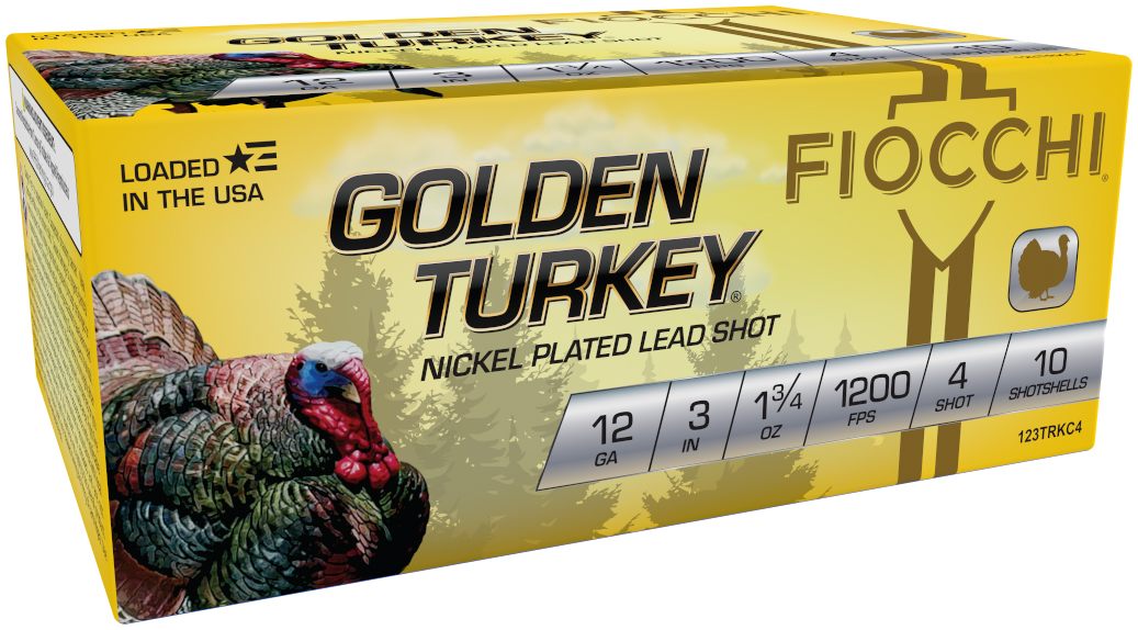 Fiocchi Ammunition Golden Turkey Nickel Plated Shotshells 12ga 3in 1-3/4oz view 2