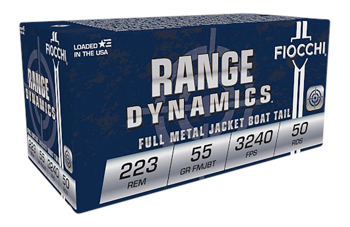 Fiocchi Ammunition 223A Range Dynamics 223 Rem 55gr Full Metal Jacket Boat