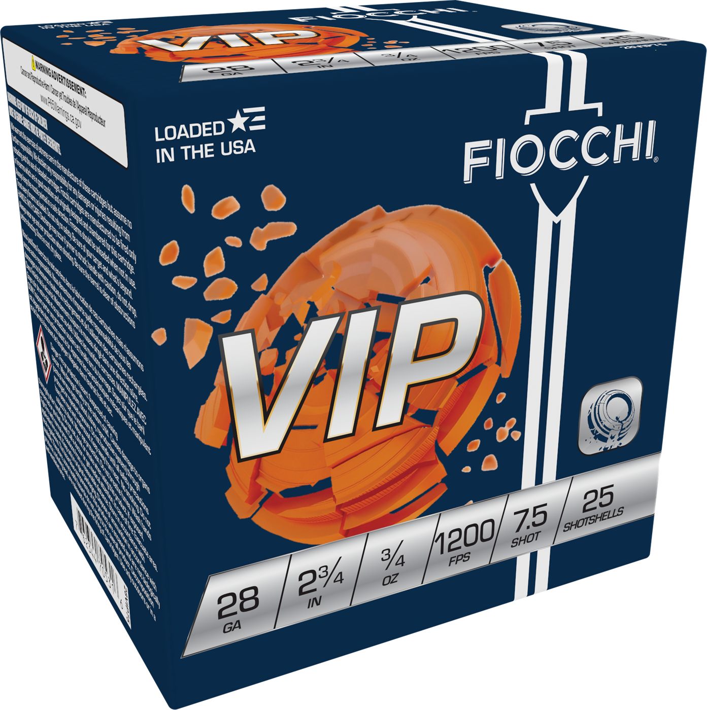 Fiocchi Ammo 28VIP75 Exacta Target VIP 28 Gauge 2.75in 3/4oz 7.5 Shot 25 Pe