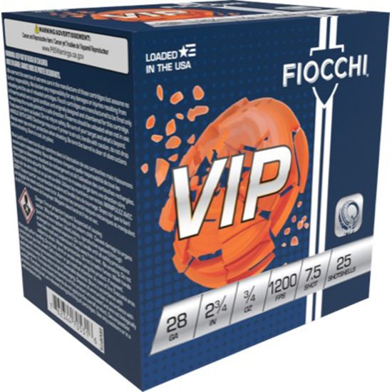 Fiocchi Ammo 28VIP75 Exacta Target VIP 28 Gauge 2.75in 3/4oz 7.5 Shot 25 Pe view 2