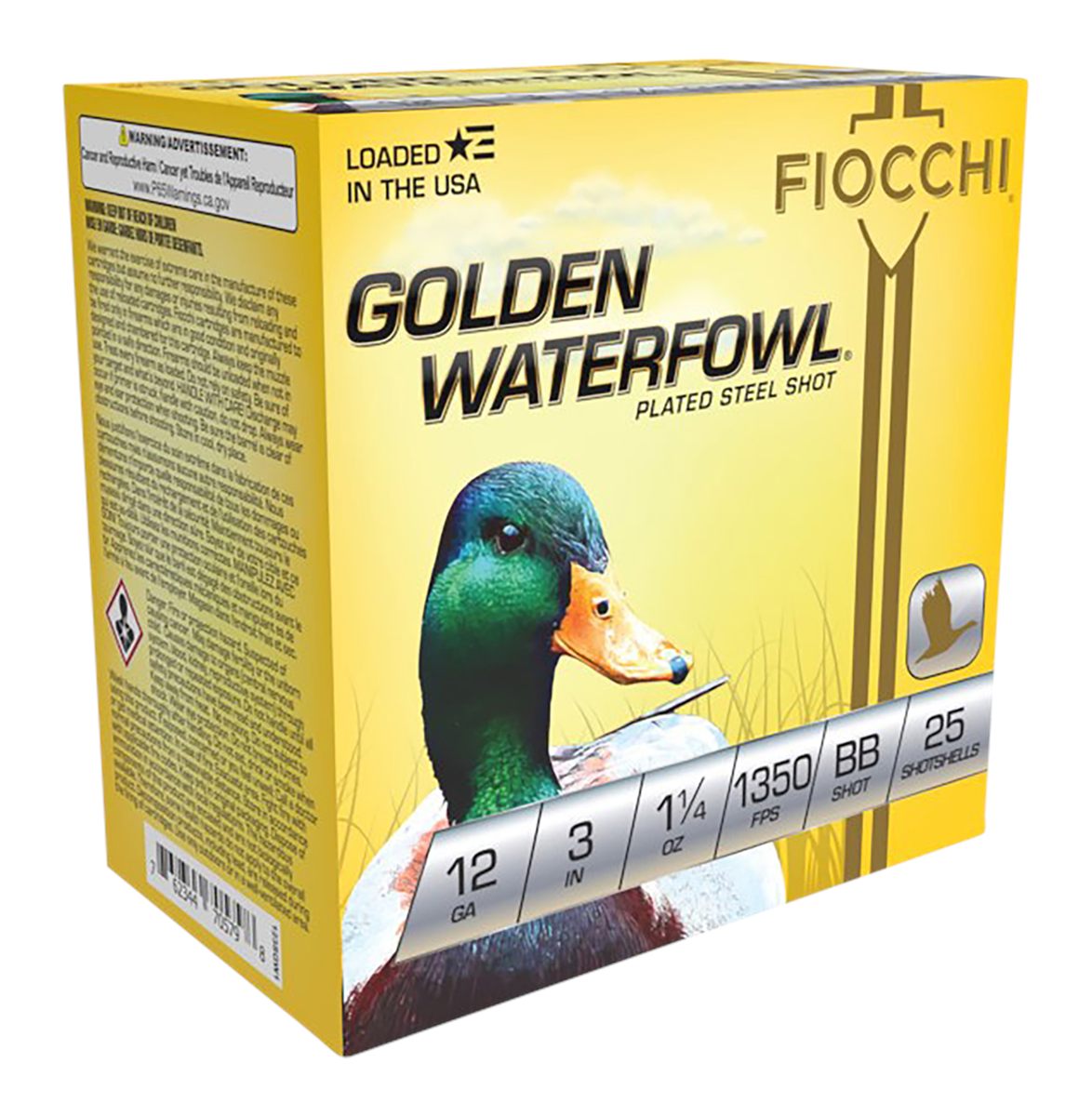 Fiocchi Ammo 123SGWBB Golden Waterfowl 12 Gauge 3in 1 1/4oz BBShot 25 Per B