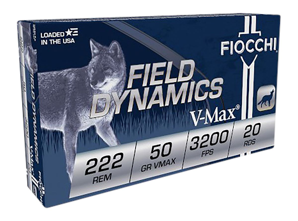 Fiocchi Ammunition 222HVA Field Dynamics 222 Rem 50gr Hornady V Max 20 Per