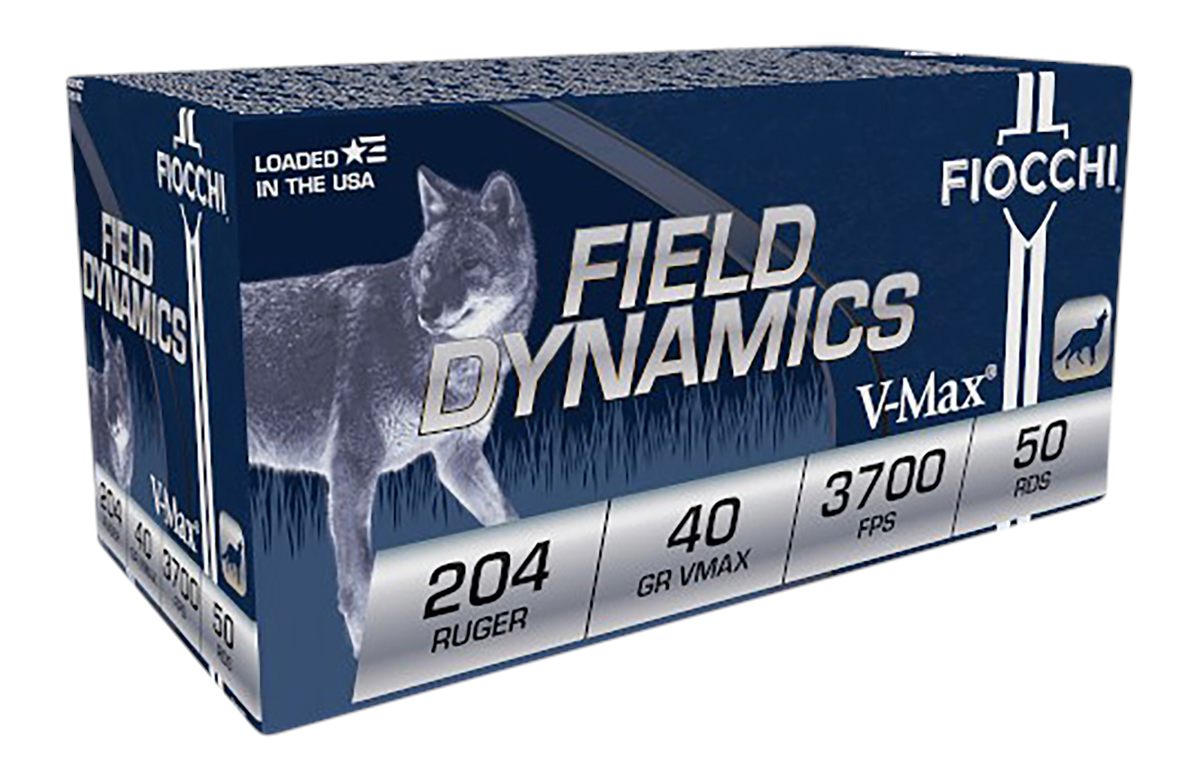 Fiocchi Ammo 204HVB Field Dynamics 204 Ruger 40gr Hornady V Max 50 Per Box/