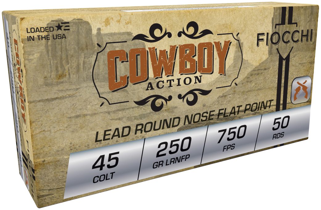 Fiocchi Ammunition 45LCCA Cowboy Action 45 Colt 250gr Lead Round Nose Flat