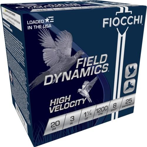 Fiocchi Ammunition 203HV8 Field Dynamics High Velocity 20 Gauge 3in 1 1/4oz view 2
