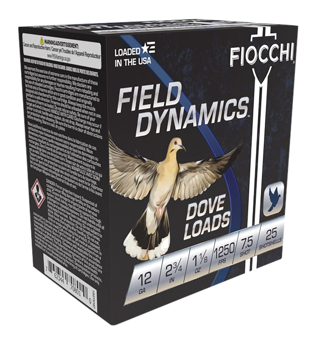 Fiocchi Ammunition 12GTX187 Field Dynamics Dove Quail 12 Gauge 2.75in 1 1/8