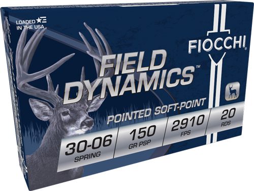 Fiocchi Field Dynamics Rifle Ammunition .30-06 Sprg 150 gr PSP 2910 fps 20/ view 2