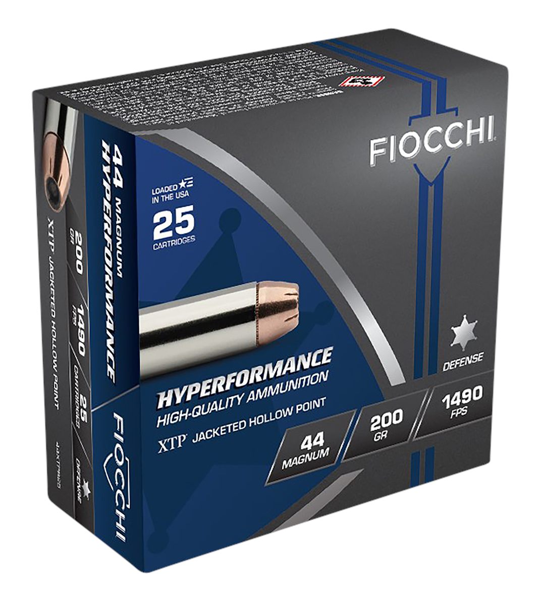 Fiocchi Ammunition 44XTPB25 Hyperformance 44 RemMag 200gr Hornady XTP Hollo