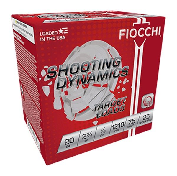 Fiocchi 20SD75 Shooting Dynamics Target 20 Gauge 2.75in 7/8oz 7.5 Shot 25 P view 2