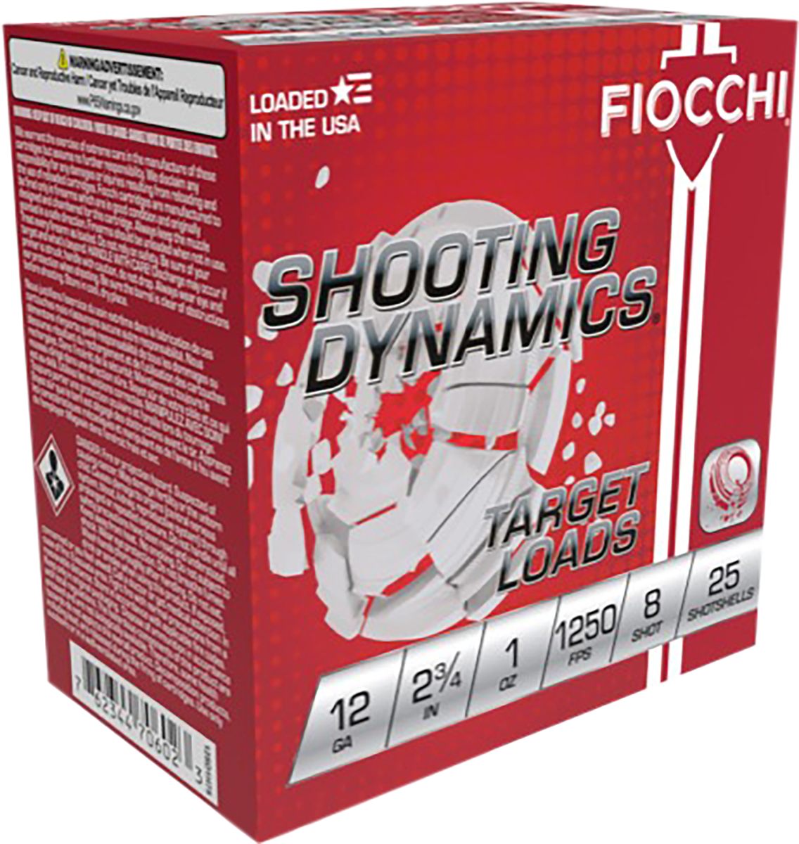 Fiocchi Ammunition 12SD1X8 Shooting Dynamics 12 Gauge 2.75in 1oz 8 Shot 25