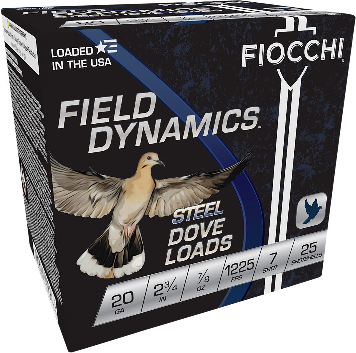 Fiocchi Ammunition 20DLS7 Field Dynamics Dove Quail 20 Gauge 2.75in 7/8oz 7