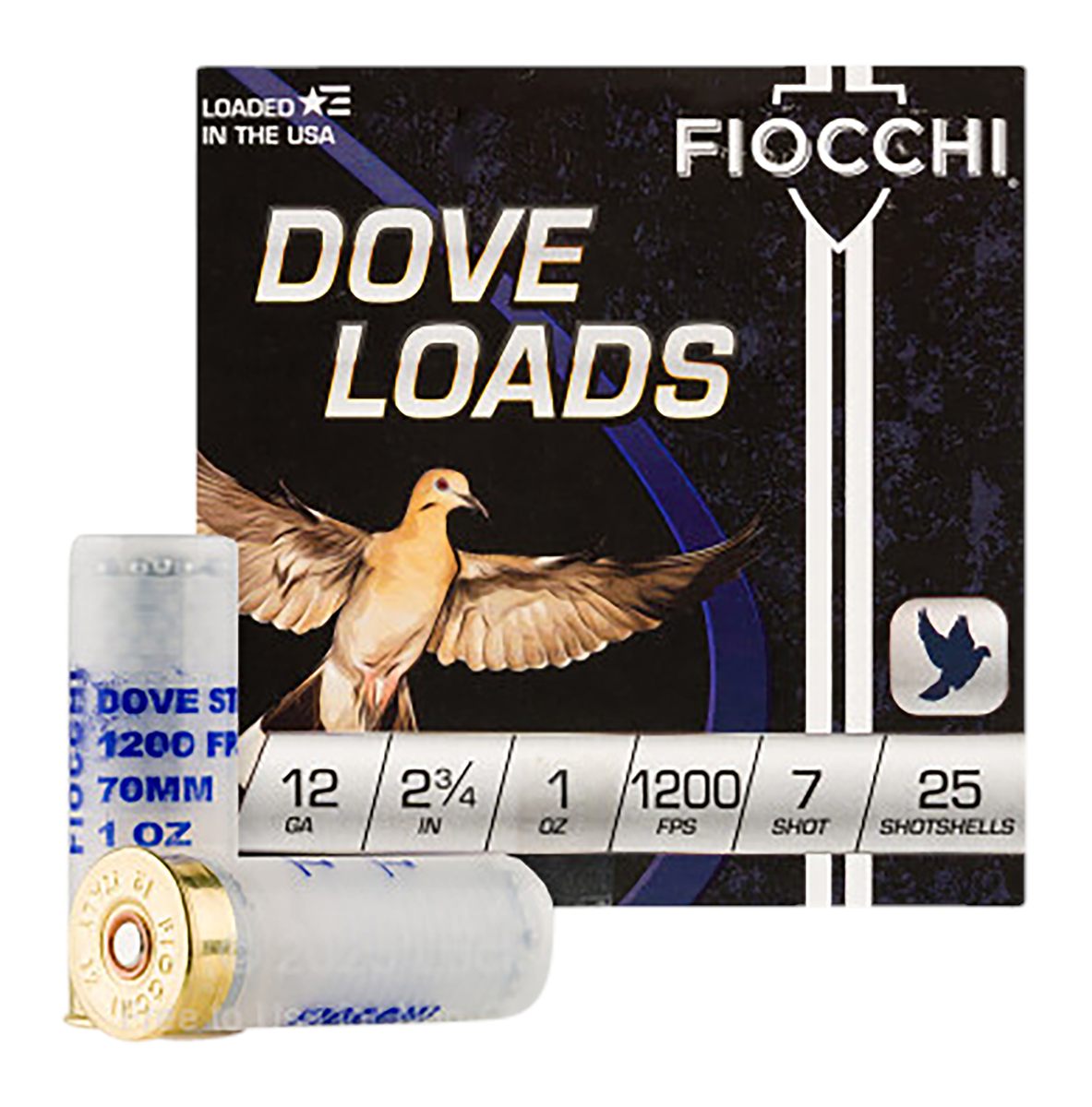 Fiocchi Ammunition 12DLS17 Dove Quail 12 Gauge 2.75in 1oz 7 Shot 25 Per Box