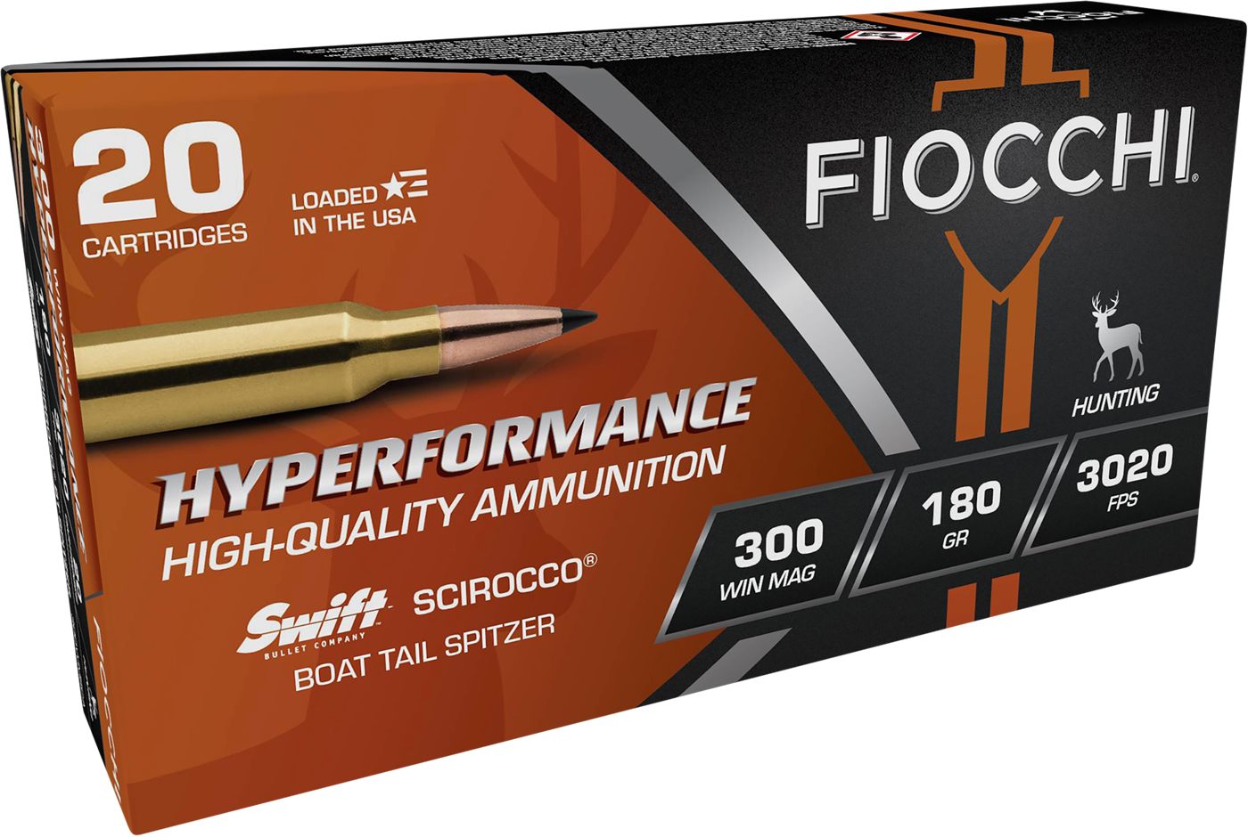 Fiocchi Ammunition 300WMSCA Hyperformance 300 WinMag 180gr Swift Scirocco I