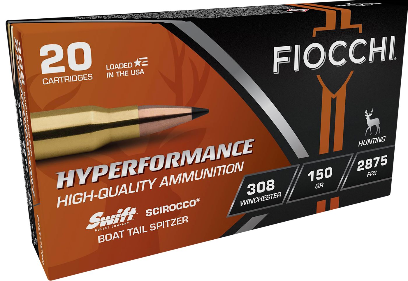 Fiocchi Ammunition 308SCA Hyperformance 308 Win 150gr Swift Scirocco II Bon