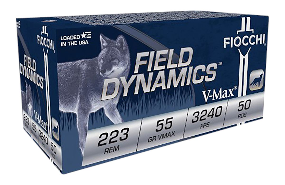 Fiocchi Ammunition 223HVC50 Field Dynamics 223 Rem 55gr Hornady V Max 50 Pe