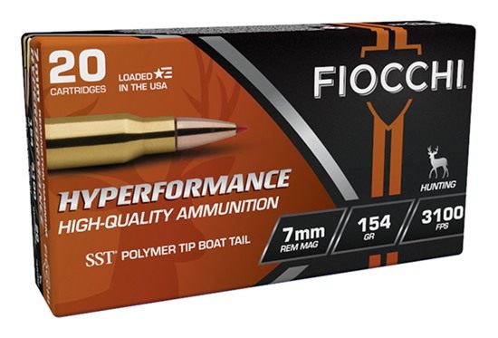 Fiocchi Ammunition Hyperformance Hunt Rifle 7mm Rem Mag 154 gr SST 3100 fps