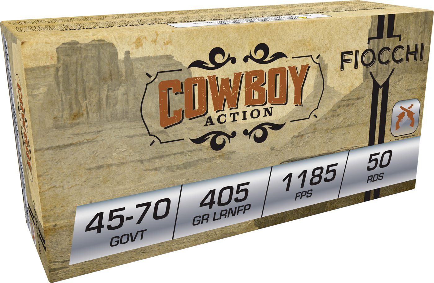 Fiocchi 4570A Cowboy Action 45-70 Gov 405gr Lead Round Nose Flat Point 20 P