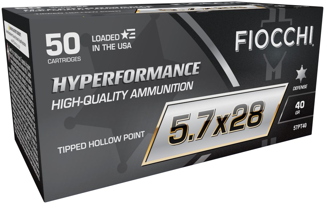 Fiocchi Ammunition 57PT40 Hyperformance 5.7x28mm 40gr Tipped Hollow Point 5