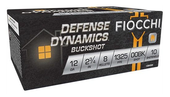 Fiocchi Ammunition 12BK008 Defense Dynamics 12 Gauge 2.75in 8 Pellets 00 Bu view 2