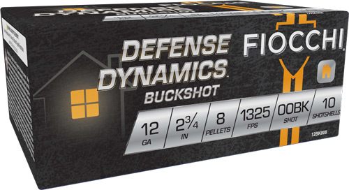 Fiocchi Ammunition 12BK008 Defense Dynamics 12 Gauge 2.75in 8 Pellets 00 Bu view 3