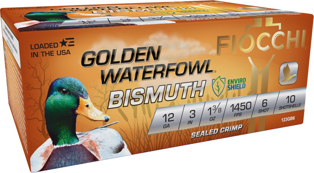 Fiocchi Ammo 123GB6 Golden Waterfowl Bismuth 12 Gauge 3in 1 3/8oz 6 Shot 10 view 2