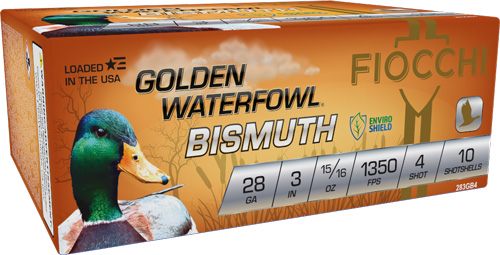 Fiocchi 283GB4 Golden Waterfowl Bismuth 28 Gauge 3in 15/16oz 4 Shot 10 Per view 2
