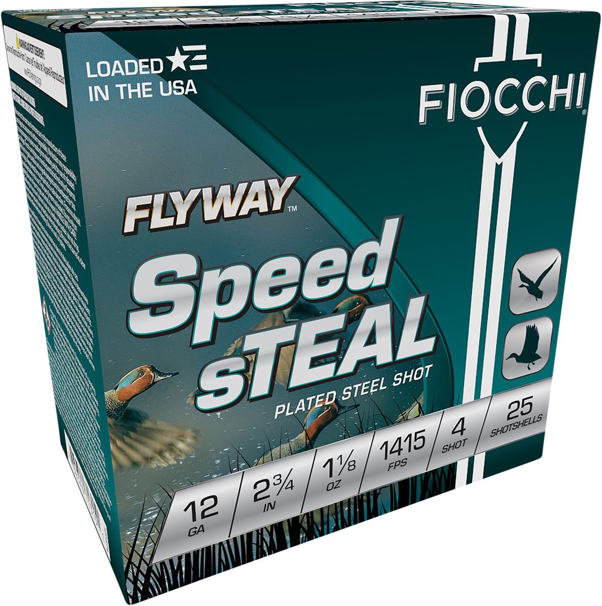 Fiocchi Ammunition 12FST4 Flyway Speed Steel 12 Gauge 2.75in 1 1/8oz 4 Shot