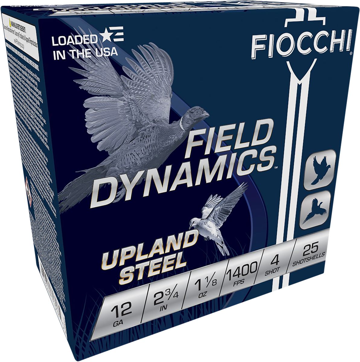 Fiocchi Ammo 12HVST4 Field Dynamics Upland Steel 12 Gauge 2.75in 1 1/8oz 4