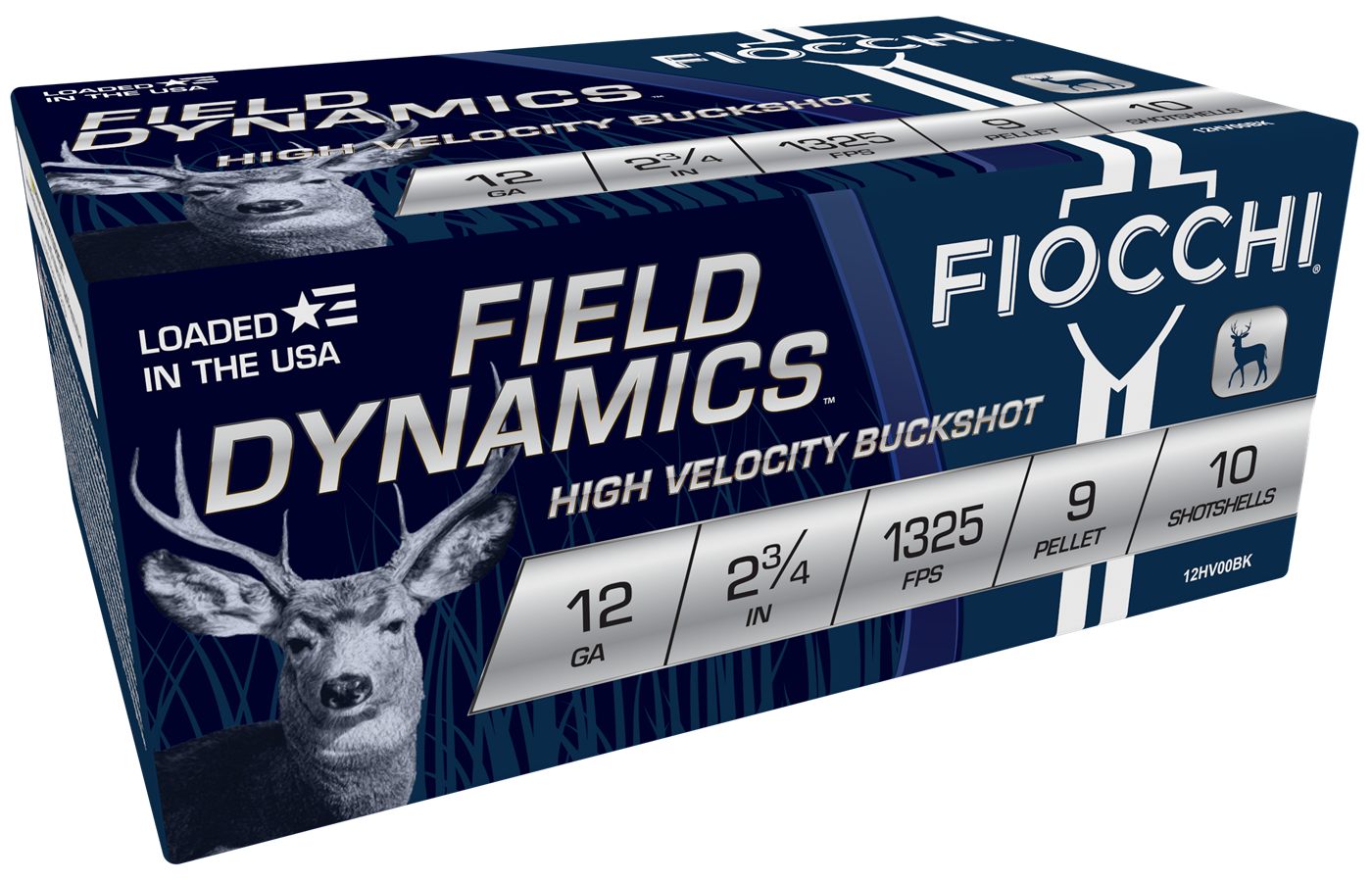 Fiocchi Ammunition 12HV9P Field Dynamics 12 Gauge 2.75in 9 Pellets 00 Buck