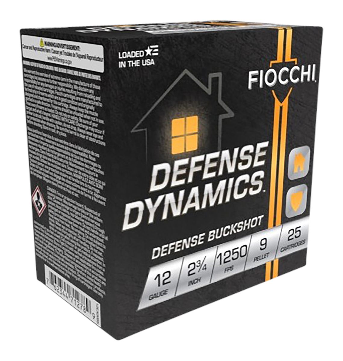 Fiocchi Ammunition 12EX9P Defense Dynamics Buckshot 12 Gauge 2.75in 25 Per