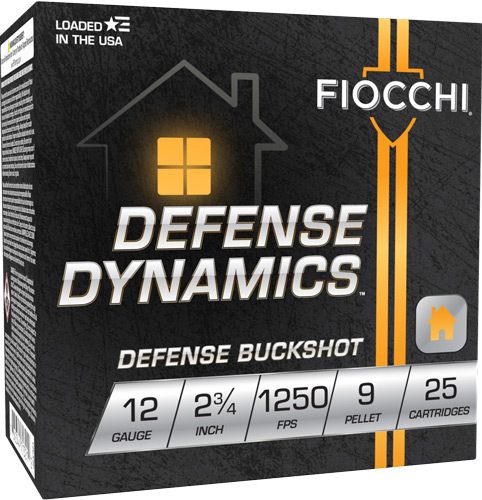 Fiocchi Ammunition 12EX9P Defense Dynamics Buckshot 12 Gauge 2.75in 25 Per view 2