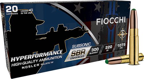 Fiocchi Ammunition Hyperformance SBR Nosler BT .300 Blackout 220gr PT 1075 view 2
