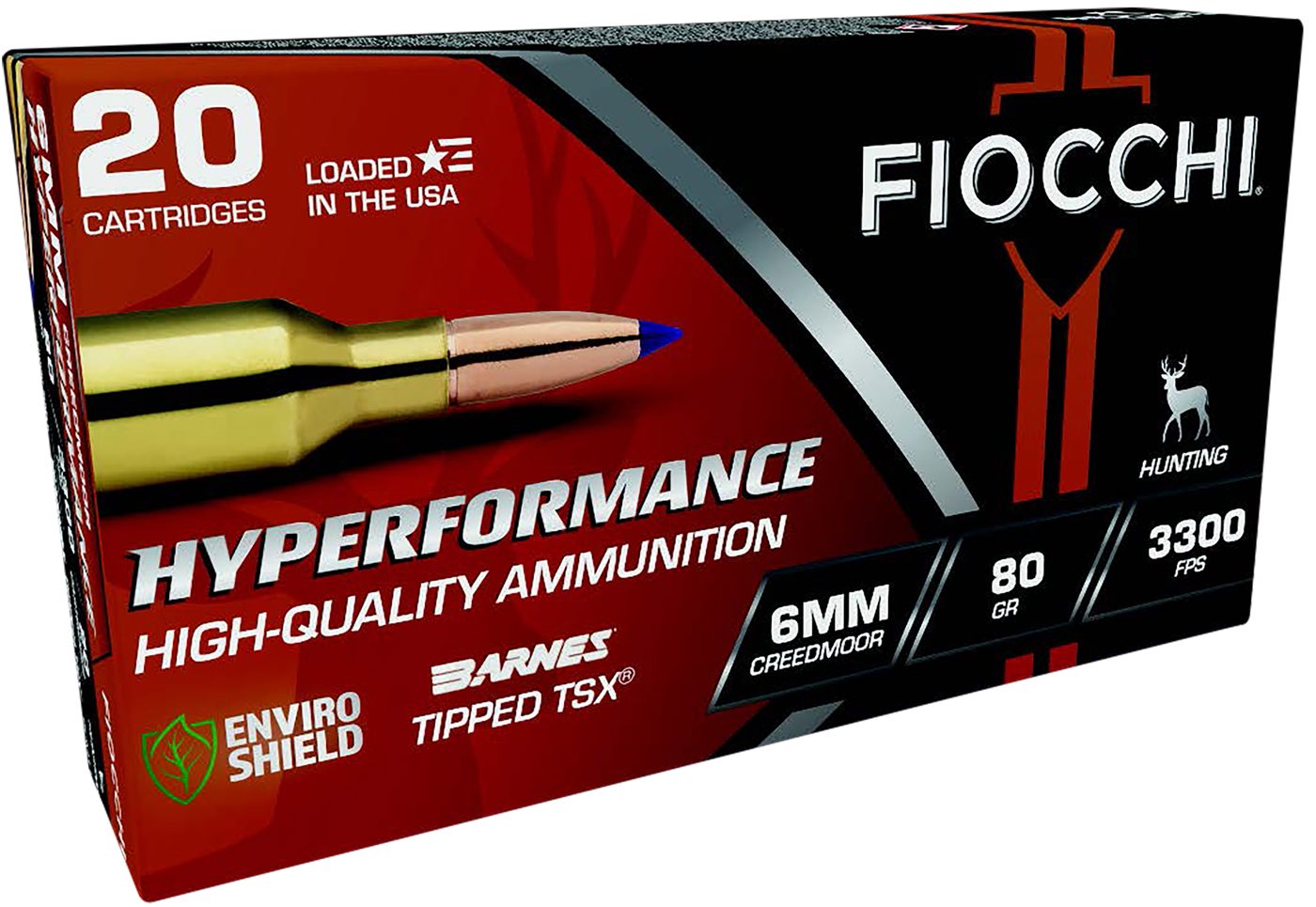 Fiocchi Ammunition 6CMTT Hyperformance 6mmCreedmoor 80gr Barnes Tipped TSX