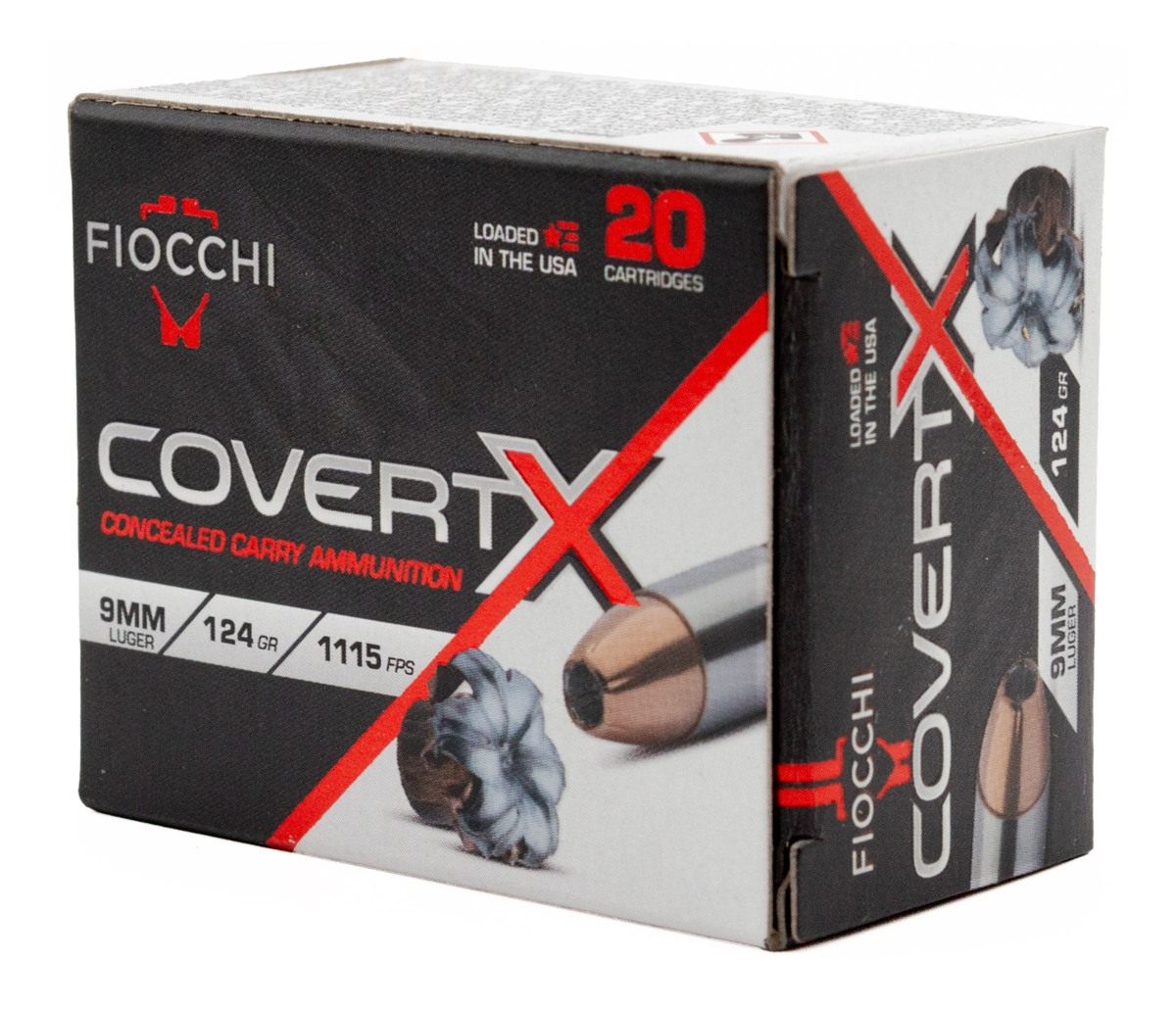 Fiocchi Ammo 9CCWB9mm Luger 124gr Jacketed Hollow Point 20 Per Box/10 Case