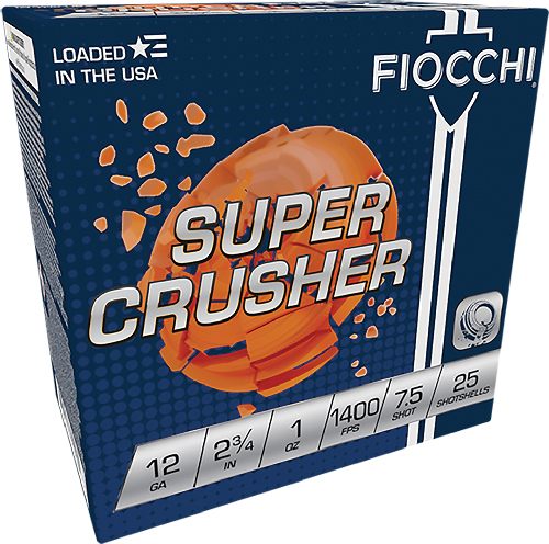 Fiocchi Crusher 12GA 2.75in 1OZ 7.5 1300FPS 250RD Case LOT