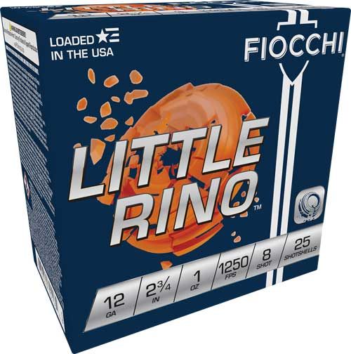 Fiocchi Little Rino 12GA 2.75in 1OZ 8 1250FPS 250RD Case
