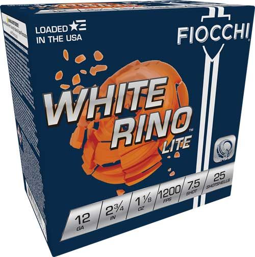 Fiocchi White Rino 12GA 2.75in 1/8OZ 7.5 1200FPS 250RD CAS