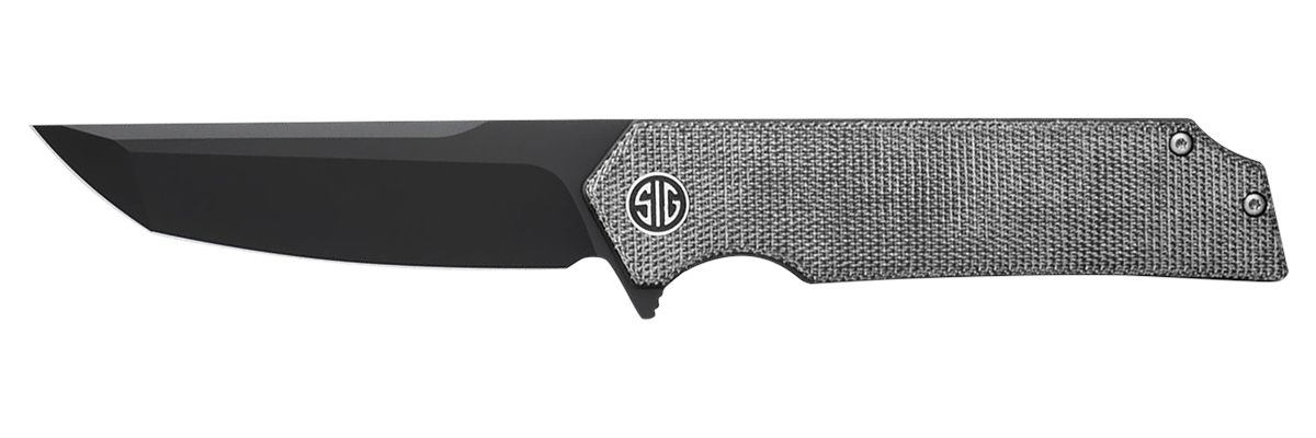 Eikonic Knife Sig Sauer Knives TS8BB Tsuru 3.30in Folding Tanto Plain Black