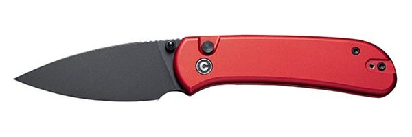 Civivi Knife Quibit 2.98in RED/ BLK Stonewash Button Lock