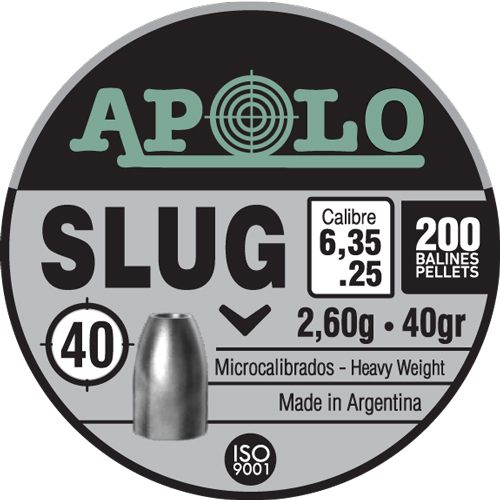 Apolo Pellets Hatsan Slug Air Rifle .25 Cal 40 gr 200/ct