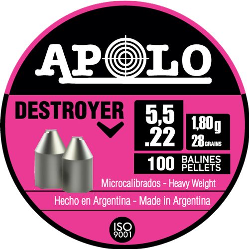 Apolo Pellets Hatsan Destroyer Air Rifle 22 Cal 28 gr 100/ct